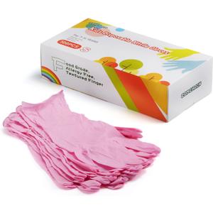 Kids Gloves Disposable, Nitrile Glove for Childen, Latex Free Gloves, Powder Free - for Crafting, Painting, Cleaning- 100 PCS
