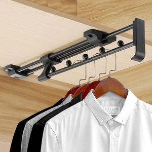 Heavy Duty Extendable Pull Out Closet Rod - Sliding Wardrobe Closet Rod for Increased Storage Space - Hanging Rod Ideal for Clothes, Towels and More - Neat Closet Storage (20 inch)