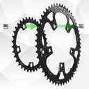 BUCKLOS 110BCD Bike Chainring Set with Pin, Double Round 5 Bolts Aluminum Chainring 50T 34T 52T 36T 53T 39T for Road Bike Bicycle Fits 8 9 10 11 Speed Chains