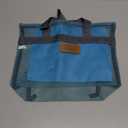 TOPASION Mesh Shower Caddy Bag Portable Hanging Toiletry and Bath Organizer with Zipper for Swimming, Travel, Gym, Camping, College Dorms, Beach (Sky Blue)