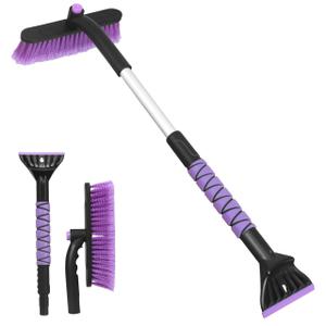 Gardzen 32" Snow Brush and Ice Scraper for Car Windshield, 2-in-1 Car Snow Brush and Ice Scraper, Extendable Snow Scraper with Brush, Snow Removal for Cars SUVs
