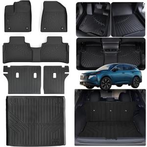 Floor Mat with Trunk Mat for 2025 Nissan Murano with Velcro Backrest Mat TPE All Weather Protection Floor Liners & Cargo Liners Covering The Backrest Accessories