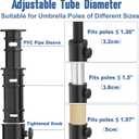 Universal Umbrella Pole Mount Replacement, Stainless Steel Umbrella Pole Bracket, Heavy Duty Umbrella Base Tube Pole Holder, Umbrella Base Replacement Parts for Garden Backyard Balcony Poolside
