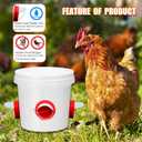 Chicken Feeder Port Kit 6 Pack Automatic Poultry Feeder Cups for Buckets & Bins, No Waste Rainproof DIY Chicken Feeders for Hens, Ducks & Other Poultry