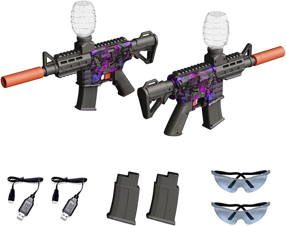 Small M4A1 Gel Ball Blaster 2 Pack, Full Auto, 140FPS, 90FT, 10RPS, Powerful Splat Gel Gun, Orby Gun for Backyard Games