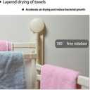 Towel Rack Suction Cup Clothes Drying Rack - Foldable Wall-Mounted Laundry Hanger for Bathroom, Balcony, Kitchen - Space-Saving, No Drilling, SturdyWhite