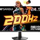 SANSUI 24.5 Inch 200Hz Gaming Monitor, FHD 1080P Fast IPS PC Gaming Monitor, 2 x HDMI2.0, 1 x DP1.4, FreeSync,128% sRGB HDR VESA Mountable (ES-G25X1, One HDMI Cable Included)
