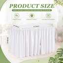 Breling 1 Pcs Ruffled Split Dorm Desk Skirt 42" L x 24" W x 30" H, White