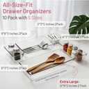 Drawer Organizer, 10 Pack Large Clear Plastic Organizer Bins 5 Sizes, Versatile Bathroom Drawer Trays, Heavy Duty NonSlip Drawer Dividers for Makeup, Office & Kitchen Utensils