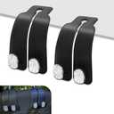Pack of 2 Back Seat Storage Hook, Bling Rhinestone-Encrusted Suede High Storage Hook, Modification Decoration Replacement Accessory for Cars (Black)