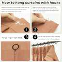 LIMON HOME Fall Kitchen Curtains 24 Inch Length 2 Panels Set, Terracotta Linen Tier Curtains Farmhouse Cafe, Light Filtering Small Window Drapes for Bathroom Laundry Room Rustic