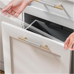 4 Pack Cabinet Protectors for Kitchen Cabinets, 18" Length Clear Cabinet Door Protector Edge Guard 3/4" Thick for Kitchen Drawer Fronts, Slip-On Plastic Edge Guard to Protect Sink & Trash Drawer
