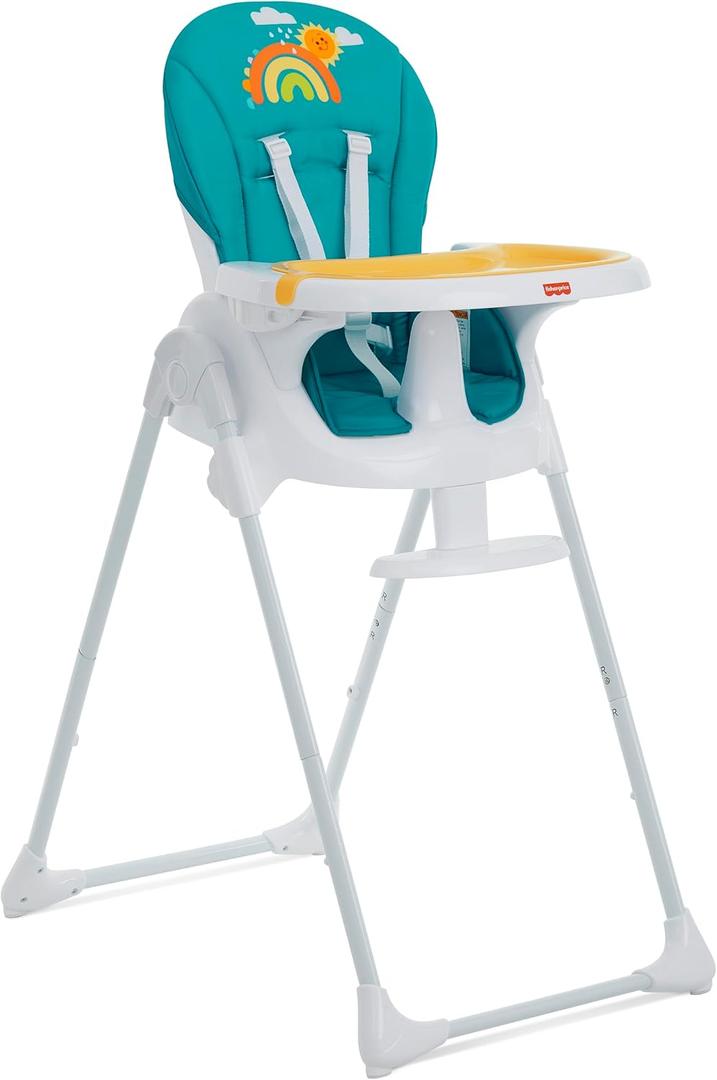 Fisher Price Tiny Bites High Chair, Seven Adjustable Height Positions Baby High Chair, Easy Quick Fold Travel High Chair, Lightweight Easy to Clean Portable High Chair