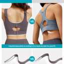 Adjustable High Impact Sports Bras for Women Zip Front Full Coverage and Lift Padded Compression Tops (Purple, XL)