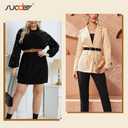 SUOSDEY 2 Pack 3 Pack Womens Fashion Leather Belts for Jeans Dresses Pants Black Brown Beige Ladies Belts with Gold Buckle (Black)