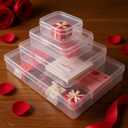 Goodma 24 Pieces Mixed Sizes Rectangular Empty Mini Clear Plastic Organizer Storage Box Containers with Hinged Lids for Small Items and Other Craft Projects