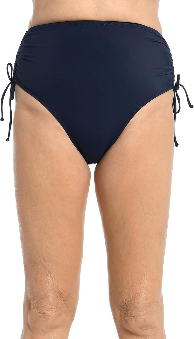 Solid Side Tie Full Pant Bottom (16, Indigo)