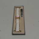 V.R.HOPE Apple Watch Band for Women 38mm 40mm 41mm 42mm Fashion Rose Gold Stainless Steel Metal Strap with Resin Inlay, Fashion Bracelet Compatible with iWatch Series 11/10/9/8/7/6/5/4/3/2/1/SE (Fluorescent White+Rose Gold)