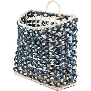 YRMT Hanging Storage Basket Paper Rope Woven Wall Hanging Basket for Oganizing, Decoration Wall Mounted Basket for Organizer Magazine File Boho Decor Large14.6" x 12.4" x 6.5"