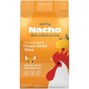 Made by Nacho Dry Cat Kibble 4lb Bag, High Protein Premium Cat Food with Freeze Dried Pieces, Cage-Free Chicken & Duck, Limited Ingredients, Single Bag