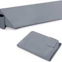 Horbaunal Queen Size Bed Wedge Pillow Cover for Headboard Gap, Headboard Wedge Pillow Case Cover Only, 60" x 10" x 6", Silver Grey