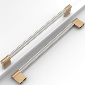 6 Pack 10"(254mm) Brushed Satin Nickel and Champagne Bronze Cabinet Pulls Knurled Kitchen Cabinet Handles Drawer Pulls Cupboard Hardware for Cabinets