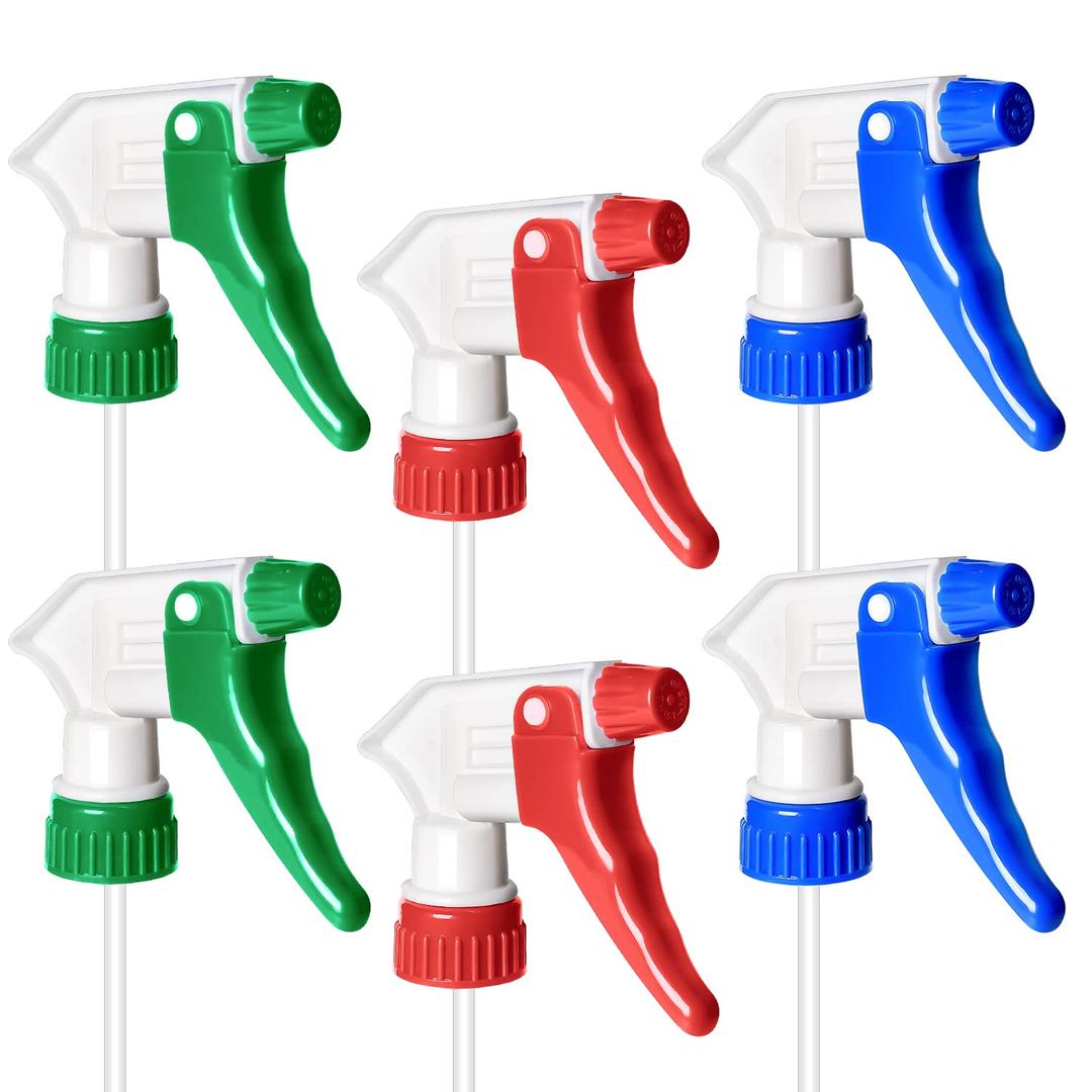 6 Pack Universal Spray Bottle Replacement Nozzle, Mist & Stream Trigger Sprayer for 16oz 24oz 32oz Bottles, Heavy Duty Mister Head Part w/ 10.2 Inch Tube for Cleaning Solutions, Car Detailing 6 Pack Universal Spray Bottle Replacement Nozzle, Mist & Stream Trigger Sprayer for 16oz 24oz 32oz Bottles, Heavy Duty Mister Head Part w/ 10.2 Inch Tube for Cleaning Solutions, Car Detailing