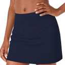 Tennis Skirts for Women with Shorts, High Waisted Golf Skort Stretchy Athletic Skirts for Running Workout Gym (Blue, XS)