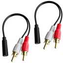 Posdou Y Connector Audio Cable 3.5mm Audio Female to 2 RCA Male Stereo Cable Compatible for TV, Smartphones, Tablets (8 inch,2 Pack)