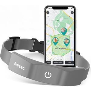 GPS Wireless Dog Fence with Free App, Electric Fence System with Training Collar for Outdoor Use, Rechargeable Waterproof Flexiable Collar, Adjustable for Large Medium Dogs (Grey)