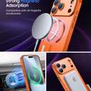 LEKEVO Magnetic for iPhone 17 Pro Case, Compatible with MagSafe, Built-in Camera Lens Protector, Slim Thin Soft Silicone Bumper Shockproof Metallic Luster Phone Case (Orange)