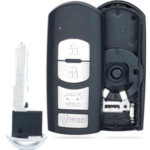 Beefunny Replacement Remote Car Key Shell Case Fob 4 Button for Mazda 3 6 2014-2018 SKE13D-01 (Key Shell ONLY)