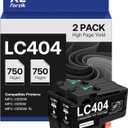 Forzik LC404 LC404BK Ink Cartridges Replacement Compatible for Brother LC404XL LC-404 for MFC-J1205W MFC-J1215W MFC-J1205W XL Printer (2 Pack, Black)