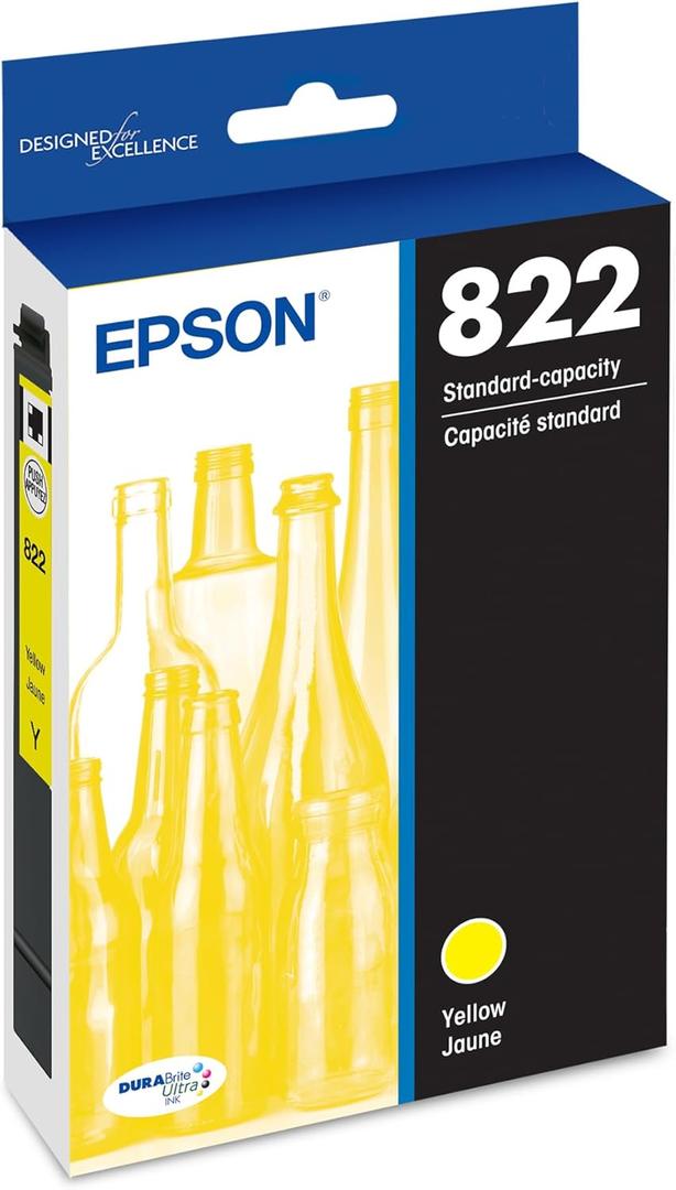 Epson 822 DURABrite Ultra Ink Standard Capacity Yellow Cartridge (T822420-S) Works with Workforce Pro WF-3820,3823, 4820, 4830, 4833, 4834