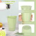 Kochorie 50 Pack Disposable Plastic Cups 16 Oz Solid Color Drinking Cups Party Supplies Strong and Sturdy Drinkware Cup For Birthday, Wedding, Baby Shower, Gender Reveal Party & Daily Use, Sage Green, Small