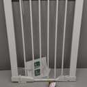 Fairy Baby Narrow Baby Gate for Stair, 22.8"-25.5" Wide Pressure Mounted Pet Gate for Doorway, Easy Walk Thru Child Safety Gate, White