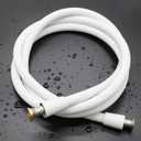 Shower Hose Extra Long, Ultra-Soft Silicone Shower Hose Replacement, Anti-Kink Designed Handheld Shower Head Hose Extension with Brass Insert and Nut, 79 Inches, White