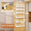 Pantry Door Organizers and Storage,8-Tier Large Wide Metal Heavy-Duty Frame Over the Door Spice Rack, 2 in 1 Wall-Mounted or Hanging shelf for Kitchen, Bathroom, Laundry Room, Bedroom, Closet &Nursery