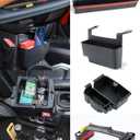 Savadicar 4 Pack Interior Storage Organizer Kits for 2024 2025 Jeep Wrangler JL JLU 4XE & Gladiator JT, Maximize In-car Storage Space with ABS Container Accessories in Black