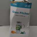 Yirilan Glass Pitcher, 90 oz/2.6 Liter Water Pitcher with Lid, Large Juice Pitchers for Drinks, Glass Water Carafe,Glass Tea Jug,Beverage Pitcher Transparent