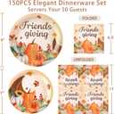 Friendsgiving Plates and Napkins Sets for 50 Guests, Thanksgiving Paper Plates and Napkins Party Supplies for Thanksgiving Friendsgiving Party Decorations