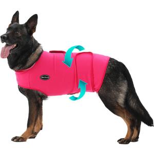 Meifsou Dog Anxiety Vest, Skin-Friendly Thunder Jacket for Dogs, Dog Calming Shirt for Thunder, Fireworks, Vet Visits and Separation - Keep Pet Calm Without Medicine, Fit for Small Medium Large Dogs (Hot Pink)
