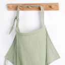 Blissful Diary Muslin Nursing Cover for Breastfeeding, Breathable Breastfeeding Cover up with Arch Neckline for Women, Nursing Apron(Sage Green)