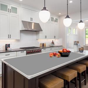 Food Grade Silicone Table Protector Mat 47x24 Inch, Heat Resistant Desk Pad for Baking/Painting/Resin/Welding, Non-Slip Waterproof Surface Easy Clean (3 Colors) (Gray), 47 inches x 23.6 inches