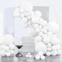 PartyWoo White Balloons 140 pcs Different Sizes Pack of 18 12 10 5 Inch Matte White Latex Balloon Arch Kit Garland for Wedding Bridal Graduation Baby Shower Birthday Party Decorations White-Y13