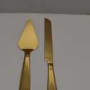Cake Cutting Set for Wedding, Elegant Cake Knife and Server Set with Thickened Stainless Steel Rounded Edges, Cake Cutter Pie Spatula for Birthday Anniversary Christmas, 2 Pcs, Gold (13.0 Inch)