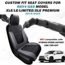 RAV4 Seat Covers - Custom Fit Seat Covers for Toyota RAV4 2019-2025 LE XLE Limited XLE Premium Gas - Leather RAV 4 Seat Cover Full Set Waterproof Breathable Comfortable Easy - Black and Gray