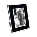 Isaac Jacobs 4x6 White w/Black (Vertical & Horizontal) Double Border Picture Frame w/Black Fabric Easel, Wall-Mountable, Made for Tabletop & Gallery, Home or Office (4x6, White W/Black)
