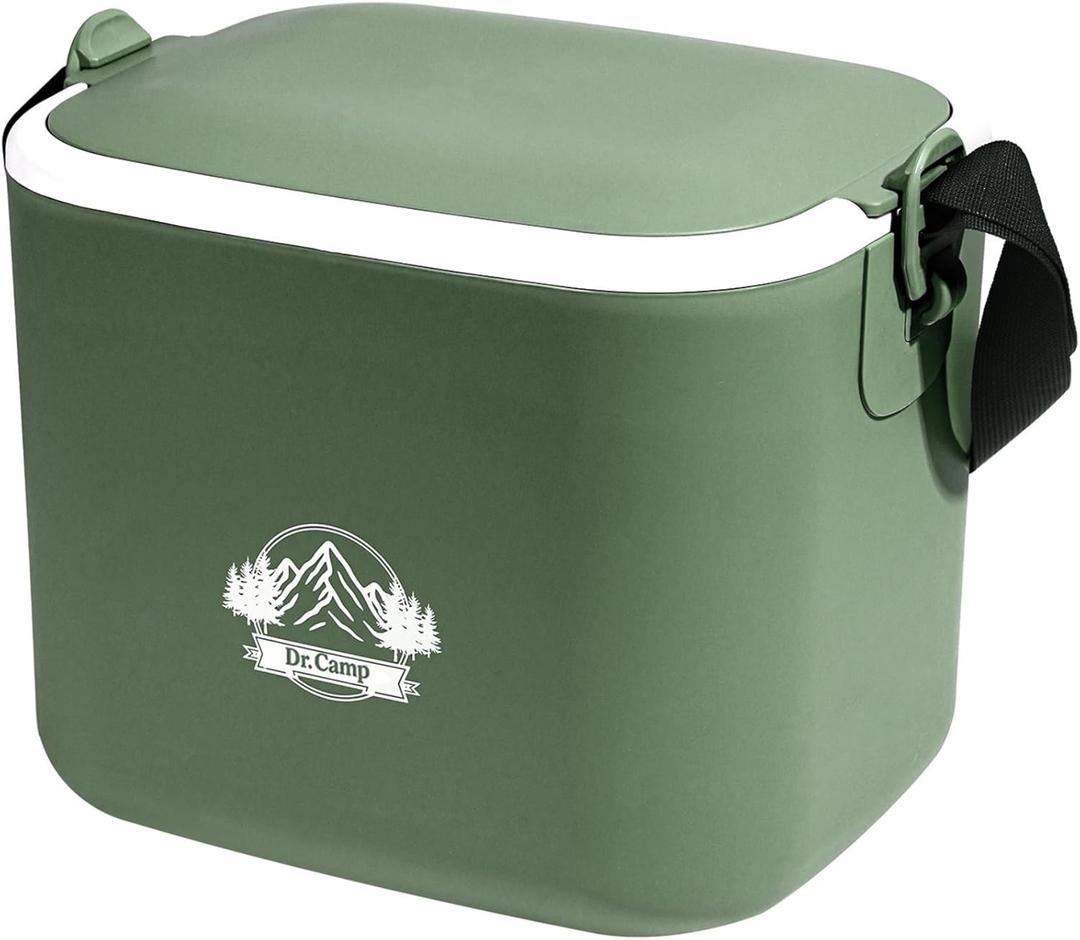 6 QT Insulated Cooler Box for Ice Beverage Food Storage Portable Ice Chest for Camping Picnic Tailgate Outdoor Use Chiller Caja Enfriadora Porttil para Camping (Green)
