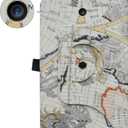 Bige Case for Alcatel Joy Tab Rotating Case,360 Degree Rotary Stand With Cute Pattern Cover For T-Mobile Alcatel Joy Tab 8-inch Tablet /Alcatel 3T 8-inch Tablet,Map White